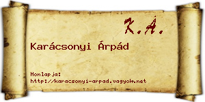 Karácsonyi Árpád névjegykártya