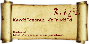Karácsonyi Árpád névjegykártya